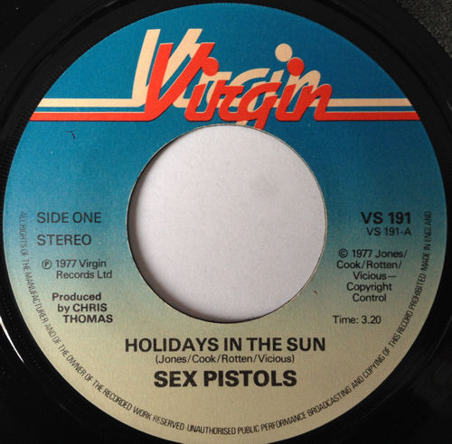 Holidays In The Sun / Satellite (Virgin VS 191) jukebox