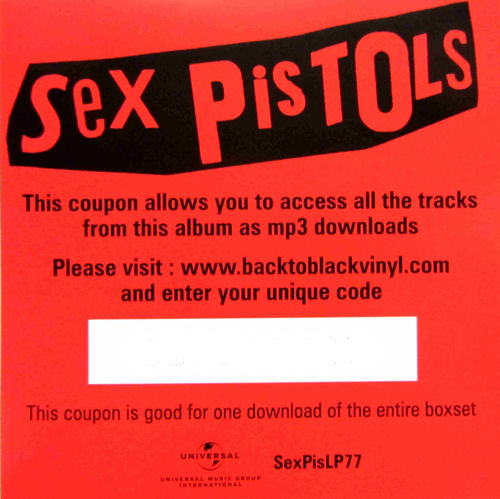  Sex Pistols - Never Mind The Bollocks: United Kingdom "back to black" vinyl LP