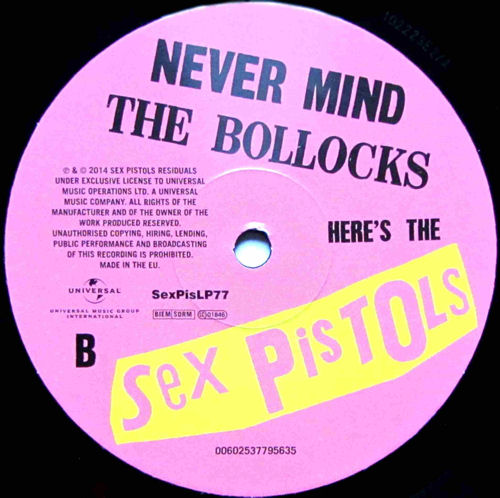  Sex Pistols - Never Mind The Bollocks: United Kingdom "back to black" vinyl LP