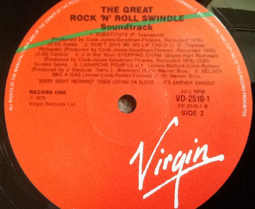 Australian / Australasia Double LP 22 Track Unique Mis-pressing (Virgin VD2510)