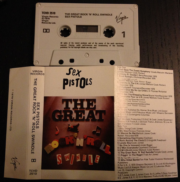 Sex Pistols - The Great Rock 'N' Roll Swindle Cassette releases