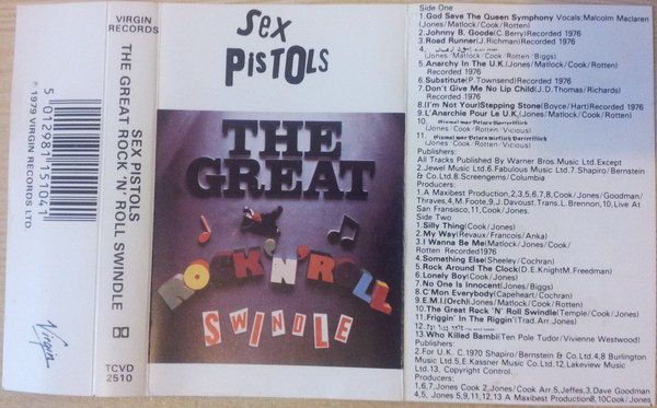  Sex Pistols - The Great Rock 'N' Roll Swindle Cassette release 1979 V2 Barcode