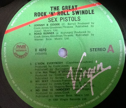  Sex Pistols - The Great Rock 'N' Roll Swindle Single LP Virgin Records Philippines