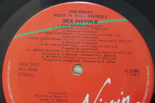 Sex Pistols - The Great Rock 'N' Roll Swindle Single LP Virgin Records UK 1st Pressing with Poster