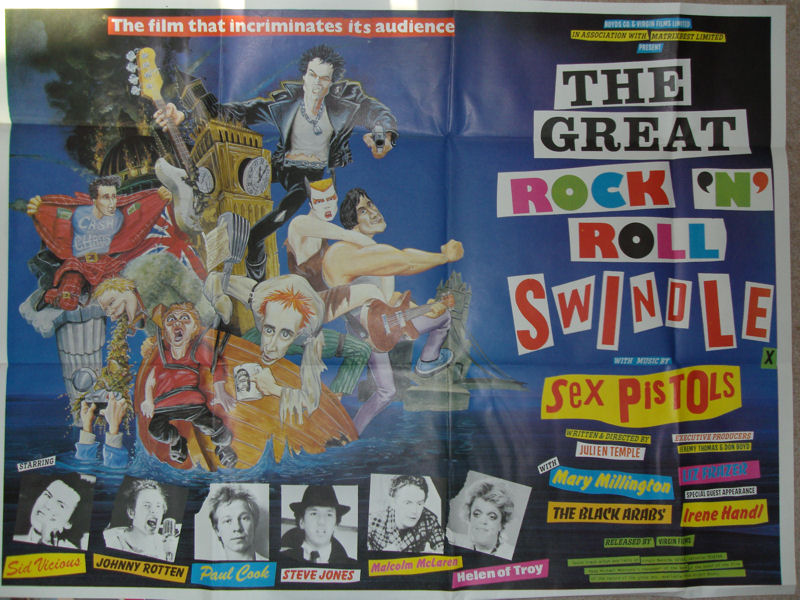 Sex Pistols - The Great Rock 'N' Roll Swindle Single LP Virgin Records UK 1st Pressing with Poster