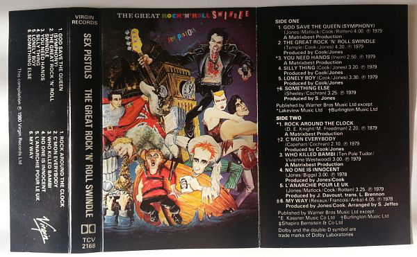 Sex Pistols - The Great Rock 'N' Roll Swindle Single LP Virgin Records UK Virgin Cassette