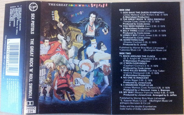 Sex Pistols - The Great Rock 'N' Roll Swindle Single LP Virgin Records UK Virgin Cassette