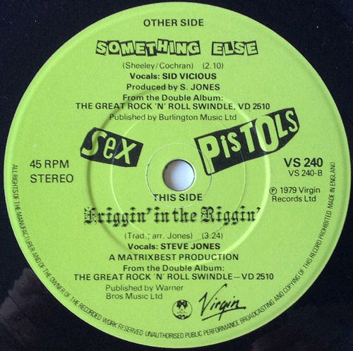 Sex Pistols - Something Else United Kingdom 7" no anti-slip necklace