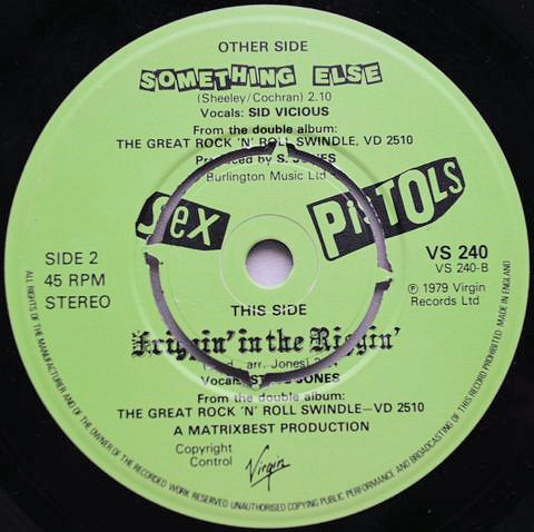  Sex Pistols - Something Else United Kingdom 7" Push Out Centre