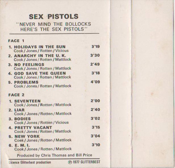 Sex Pistols - NMTB Barclay Cassette