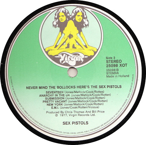 Sex Pistols - Never Mind The Bollocks: Netherlands Label Mispress