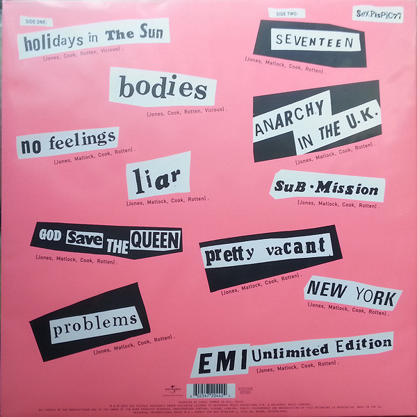  Sex Pistols - Never Mind The Bollocks: United Kingdom 2015 vinyl picture disc LP