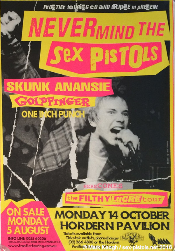 Sex Pistols in Auckland, Sydney, Canberra, Melbourne, & Perth 