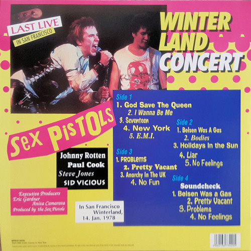 Sex Pistols - WINTERLAND CONCERT Double LP. 2016 Bootleg