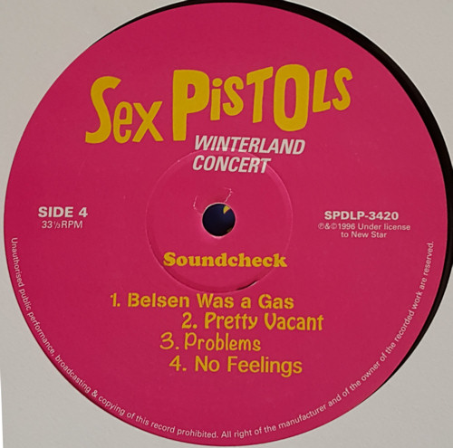 Sex Pistols - WINTERLAND CONCERT Double LP. 2016 Bootleg