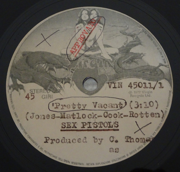 Pretty Vacant Italy Acetate 1977