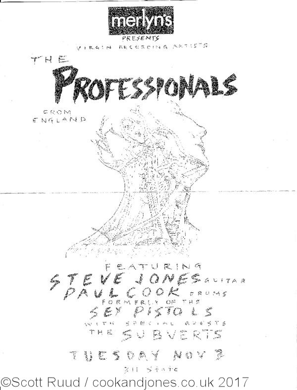 The Professionals Live 1981 Madison, WI, USA