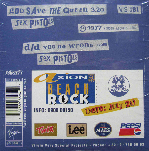 Sex Pistols - God Save The Queen CD Zeebrugge, Belgium 20th July 1996