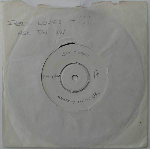 Anarchy In The UK Test Pressing White Labels