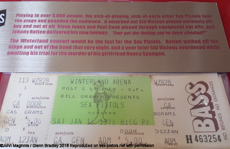 Winterland Unused Ticket