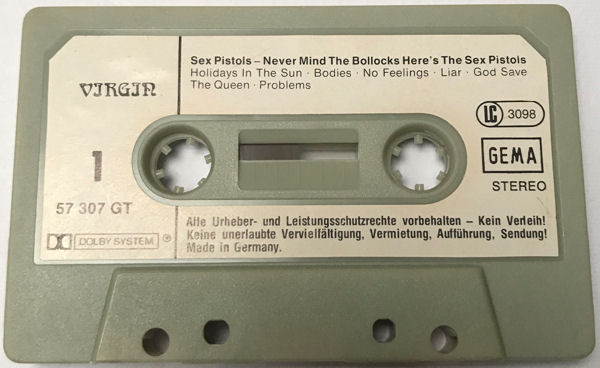 Never Mind The Bollocks West German Cassette