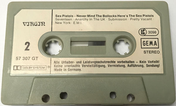 Never Mind The Bollocks West German Cassette