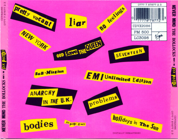 Sex Pistols - Never Mind The Bollocks: UK CD Mispress