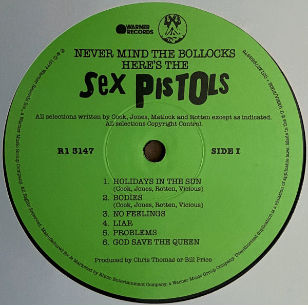 Sex Pistols - Never Mind The Bollocks: USA 2020 Pressing