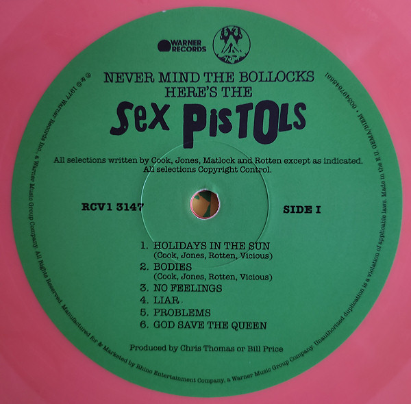 Never Mind The Bollocks: USA 2020 Pink Vinyl Pressing