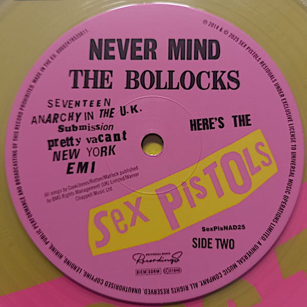 Never Mind The Bollocks: United Kingdom 2025 Crystal Clear Vinyl National Album Day