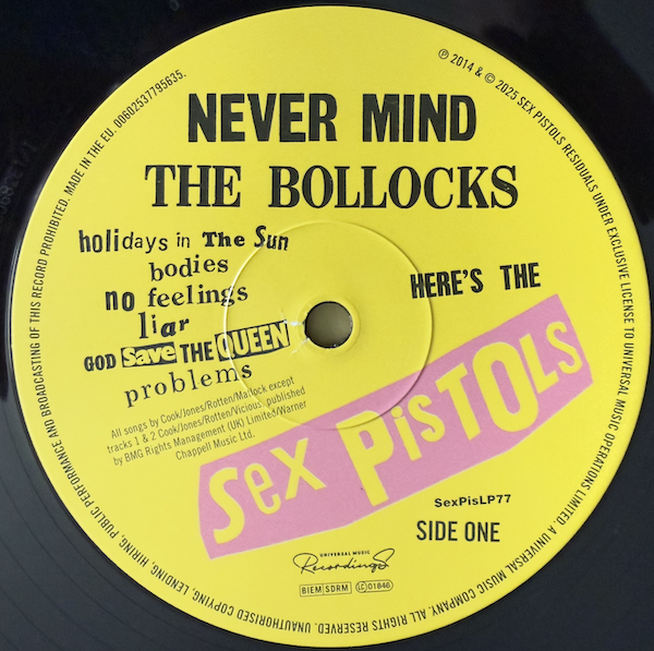 Sex Pistols - Never Mind The Bollocks: United Kingdom 2025 Black Vinyl