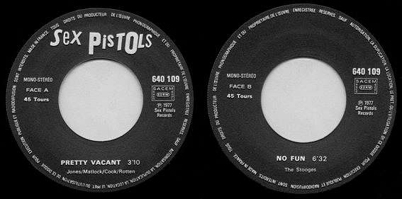 Pretty Vacant / No Fun (Barclay 640 109)