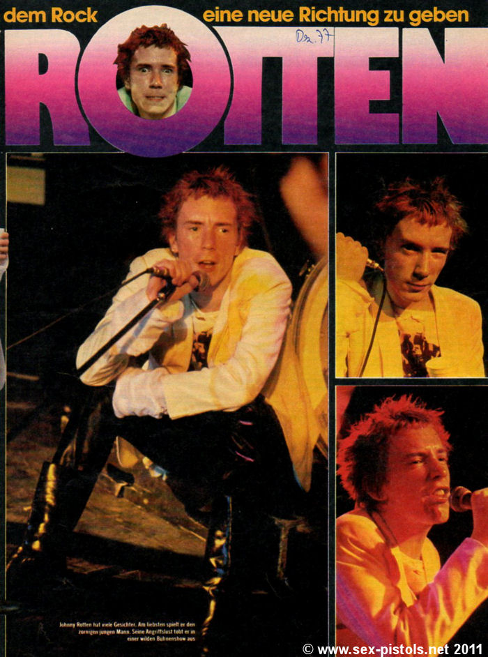 God Save The Sex Pistols West Germany Bravo Magazine December 1977