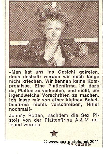 God Save The Sex Pistols Pop Rocky German Music Paper