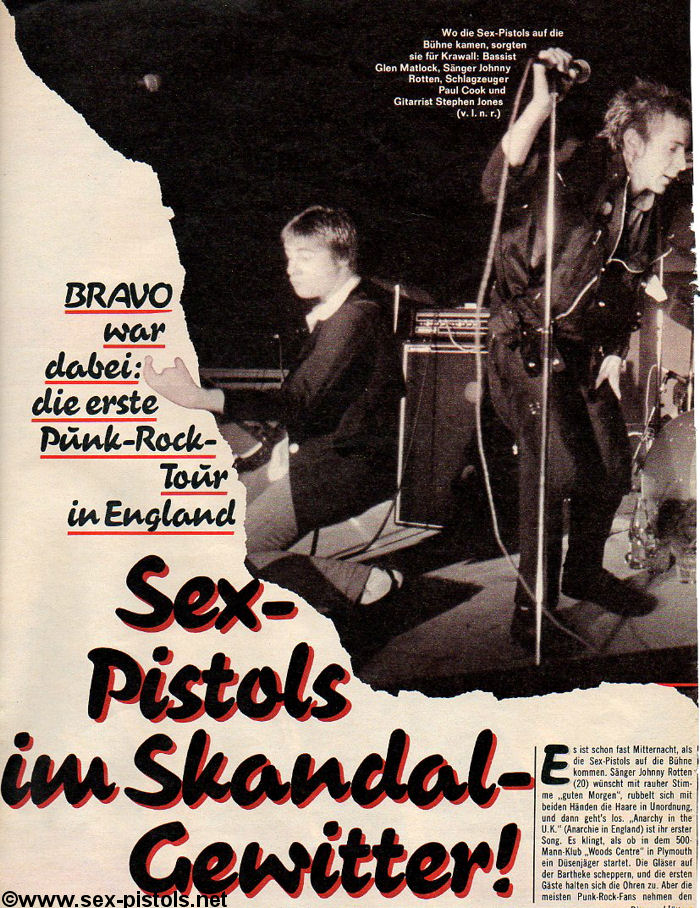 Bravo Magazine January 1977. Anarchy In The UK Tour Feature.