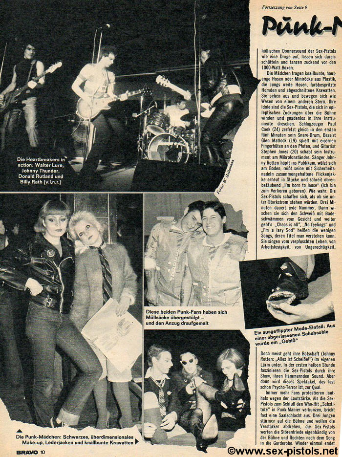 Bravo Magazine January 1977. Anarchy In The UK Tour Feature.
