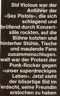 Stern Magazine 1979. Sid Vicious Dead.