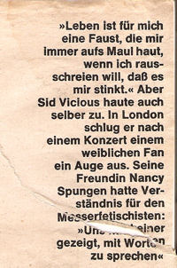 Stern Magazine 1979. Sid Vicious Dead.