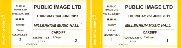 Cardiff Tickets 1 & 2