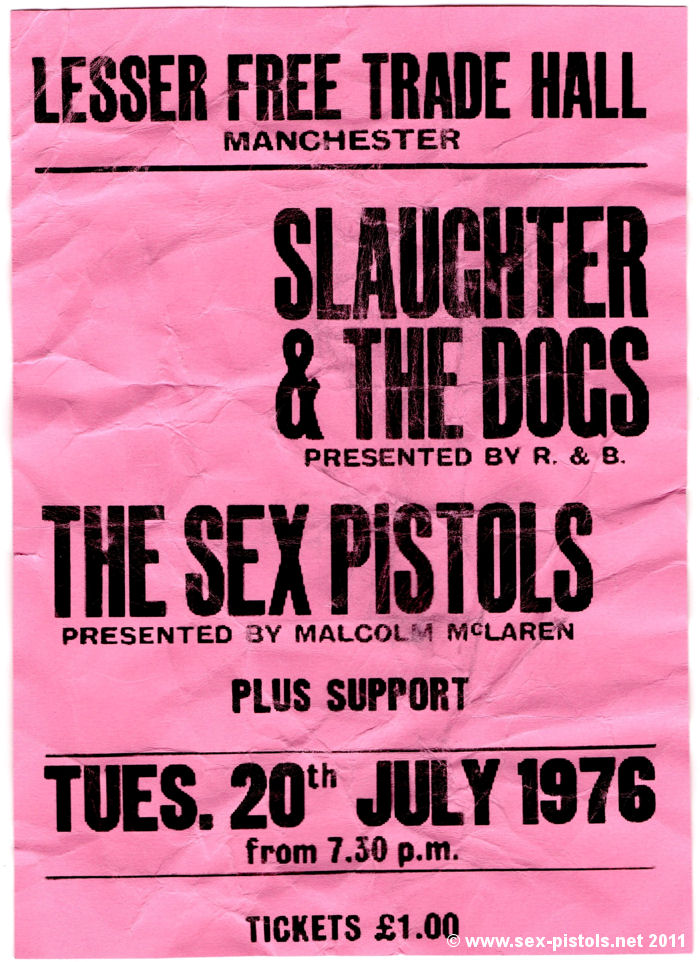  Lesser Free Trade Hall 20th July 76: Flyer