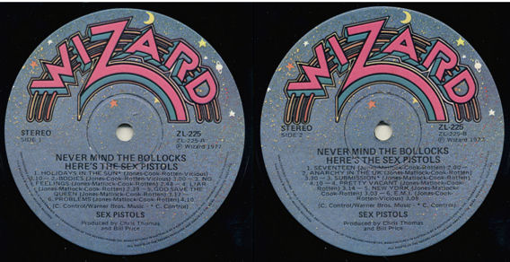 Sex Pistols - Never Mind The Bollocks: Australia Wizard Pressing