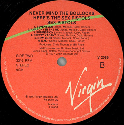 Never Mind The Bollocks: Finland Pressing