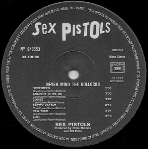 God Save The Sex Pistols - NMTB Barclay 940 553 Version 3