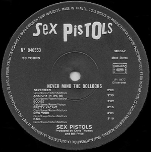 God Save The Sex Pistols - NMTB Barclay 940 553 Version 3