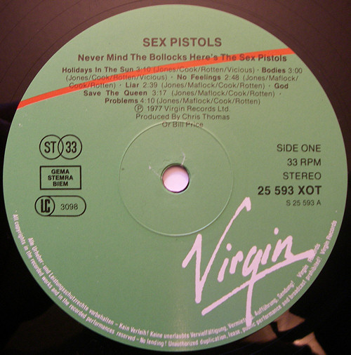 Never Mind The Bollocks, Here's The Sex Pistols (Virgin 25 593 270)