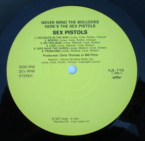 Never Mind The Bollocks, Here's The Sex Pistols (Virgin VJL-110)