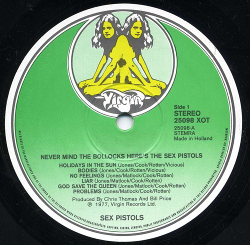 Never Mind The Bollocks, Here's The Sex Pistols (Virgin 25098 XOT)