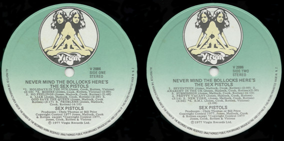 Never Mind The Bollocks: New Zealand First Pressing