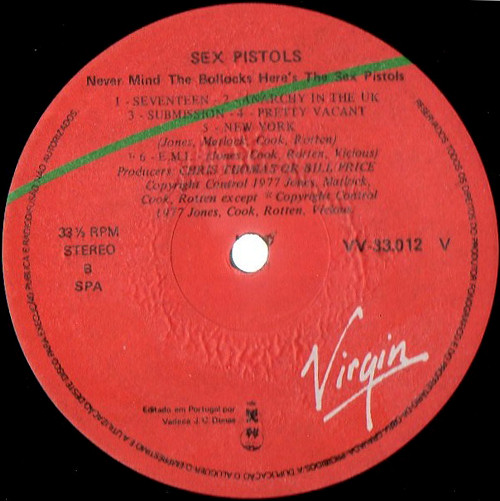 Never Mind The Bollocks, Here's The Sex Pistols (Virgin VV 33.012V)