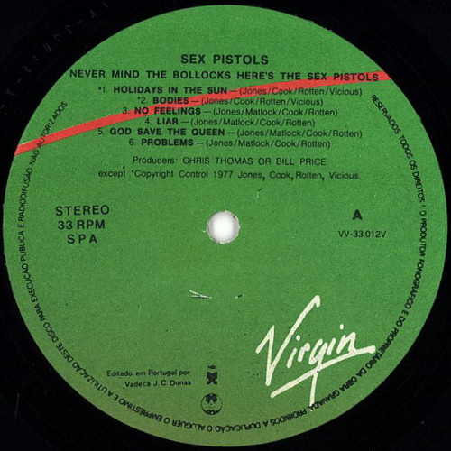 Never Mind The Bollocks, Here's The Sex Pistols (Virgin VV 33.012Y)